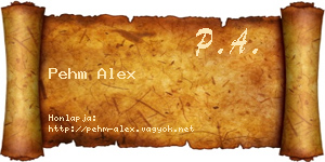 Pehm Alex névjegykártya