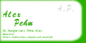alex pehm business card